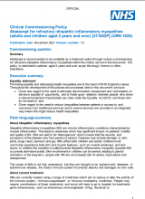 Clinical Commissioning Policy Abatacept for refractory idiopathic inflammatory myopathies (adults and children aged 2 years and over) [211002P] (URN:1925)